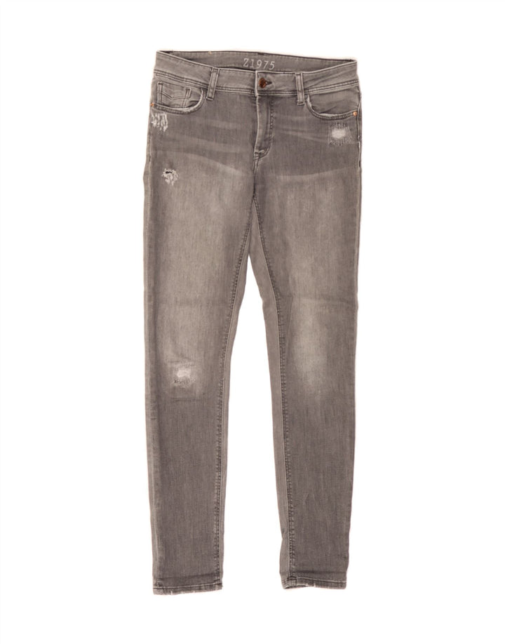 ZARA Womens Distressed Slim Jeans EU 38 Small W28 L30 Grey Vintage Zara and Second-Hand Zara from Messina Hembry 