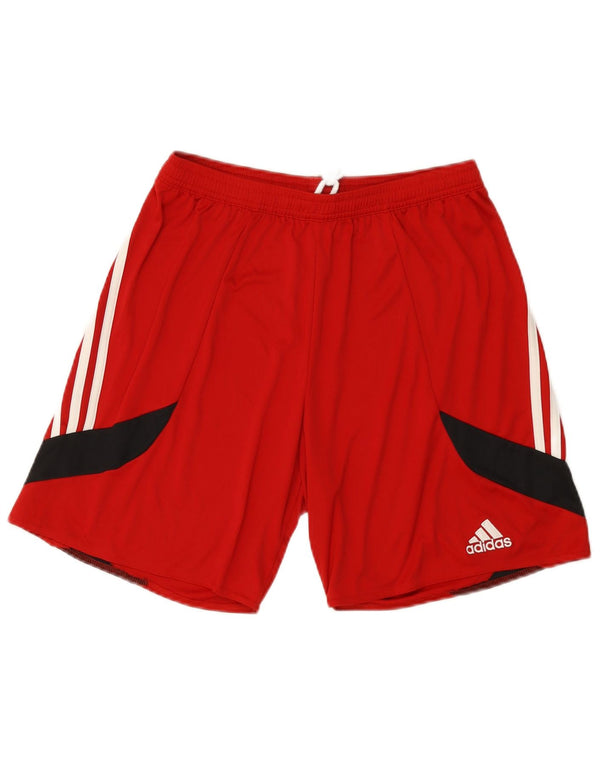 Adidas Mens Climalite Sport Shorts Medio Rojo Colorblock Poliéster