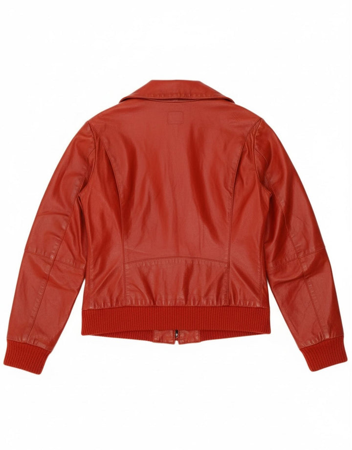 Sasch Damen Lederjacke UK 14 Mittelrotes Leder