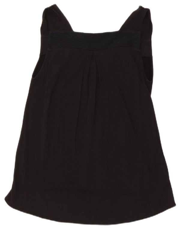 Zara Dame Ærmeløs Tunika Top UK 12 Medium Sort