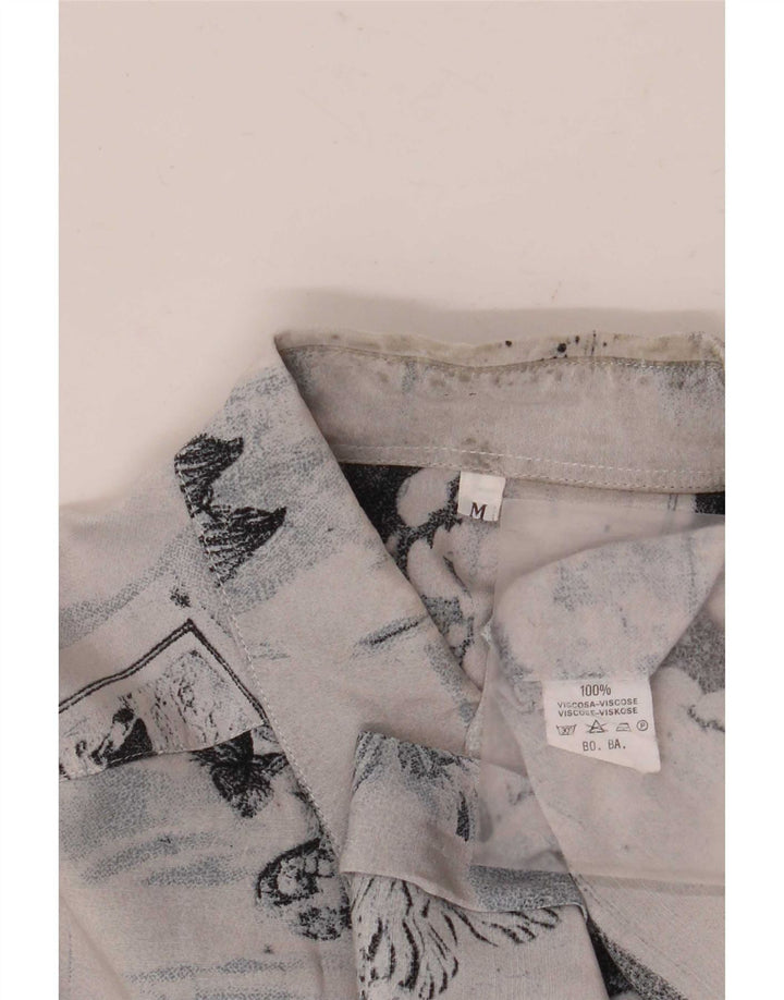 Vintage herreskjorte Medium Blue Patchwork Viscose