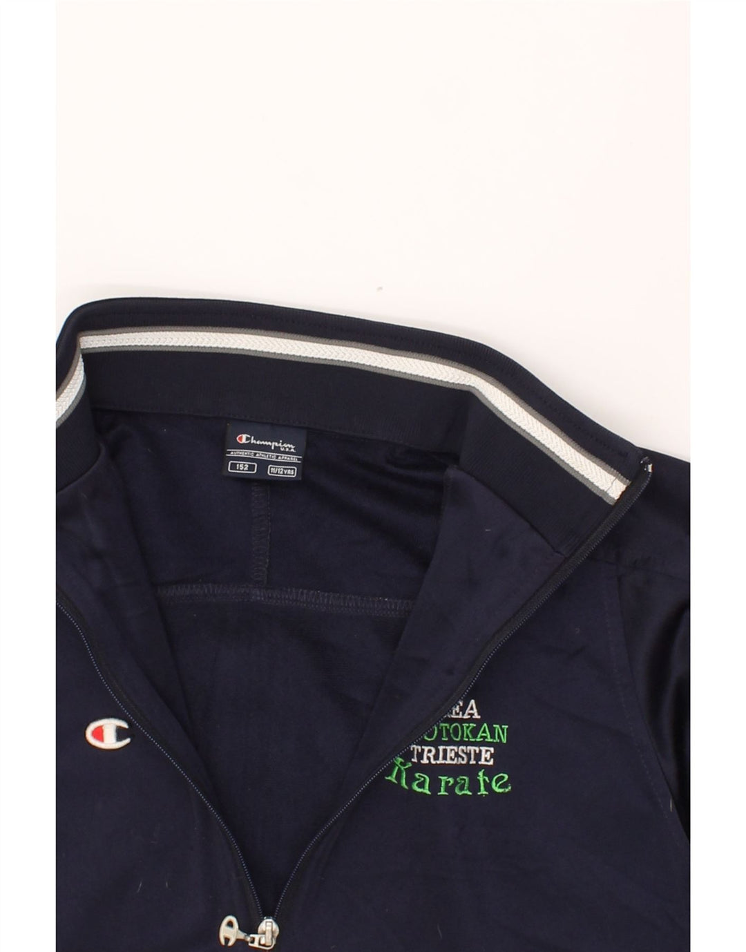 CHAMPION Boys Graphic Tracksuit Top Jacket 11-12 Years Navy Blue Polyester Vintage Champion and Second-Hand Champion from Messina Hembry 