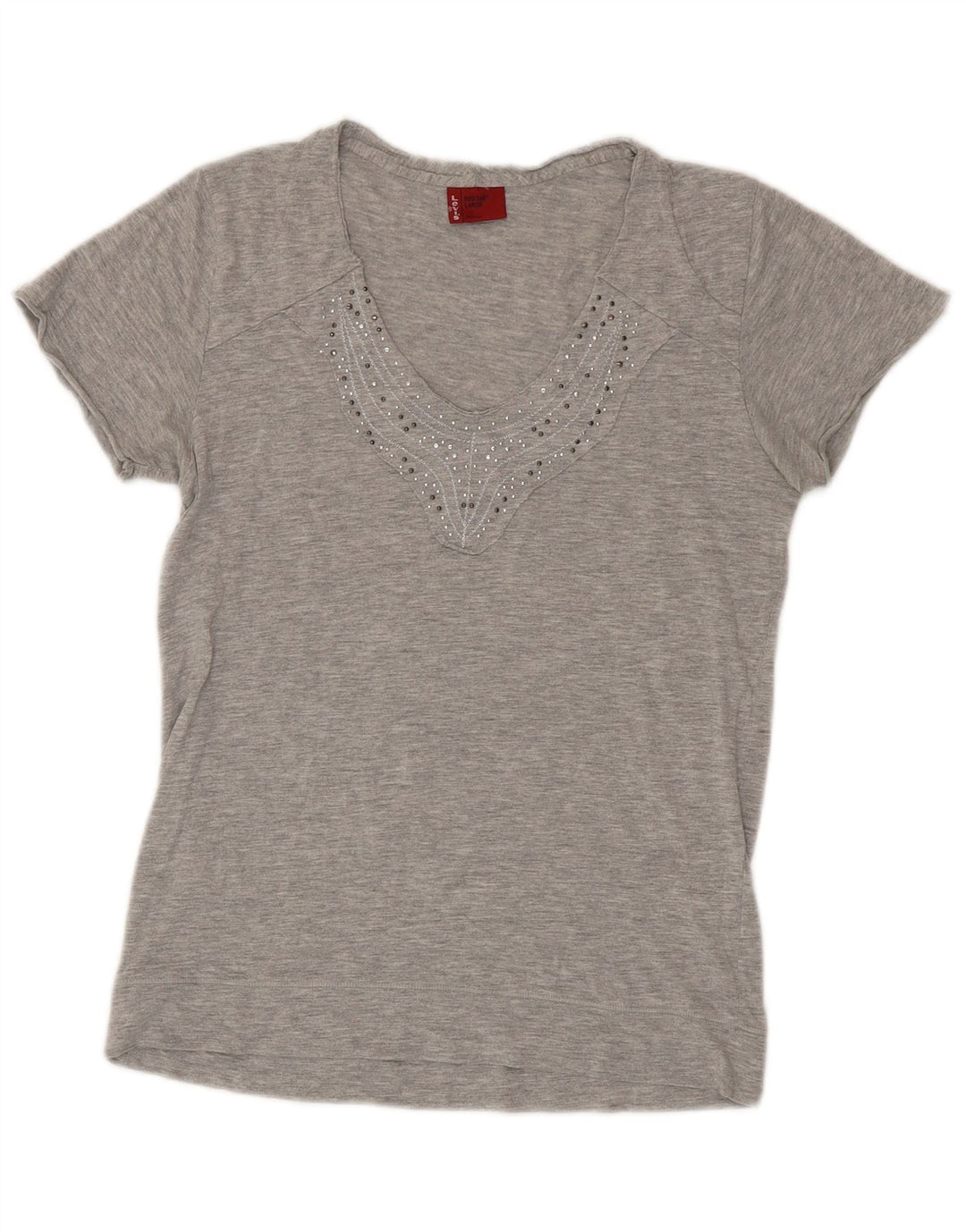 Levi's Womens T-Shirt Top UK 14 Large Grey Cotton