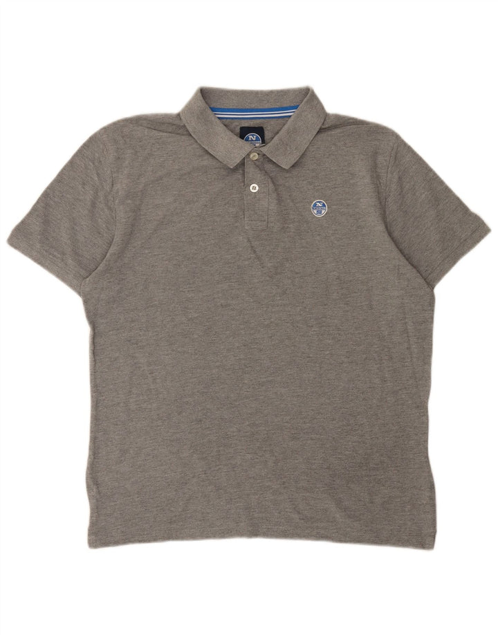 Męska koszulka polo North Sails, średnioszara, bawełniana