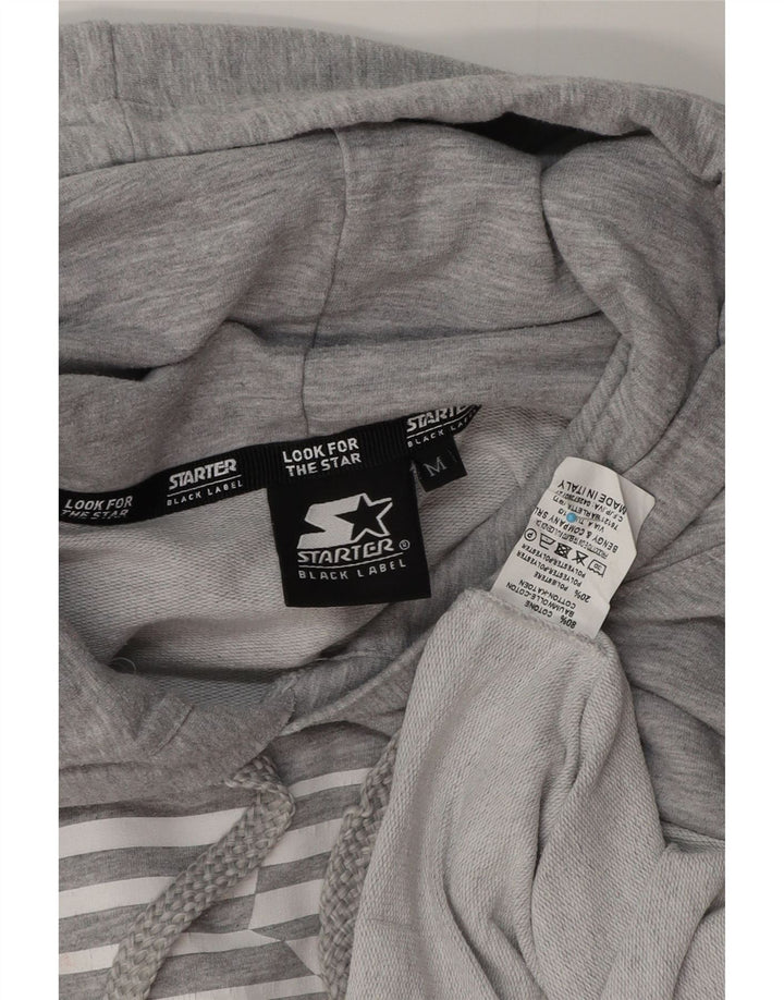 Maglione con cappuccio grafico da uomo Starter in cotone grigio medio
