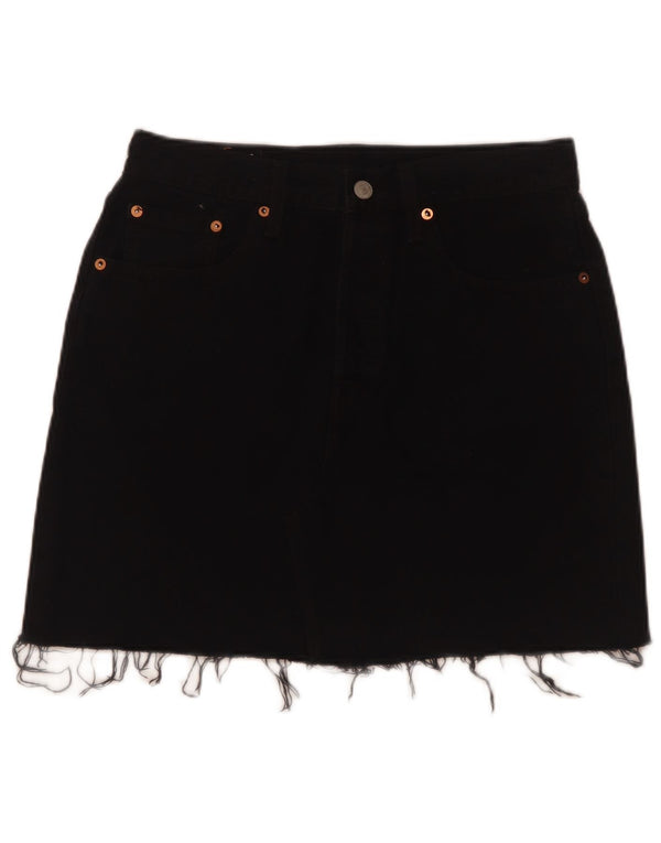 Levi's Womens Denim Skirt W28 Medium Black Cotton