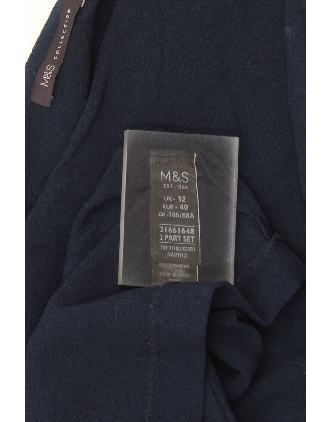 Marks & Spencer Damen Wickelkleid UK 12 Medium Marineblau Polyester