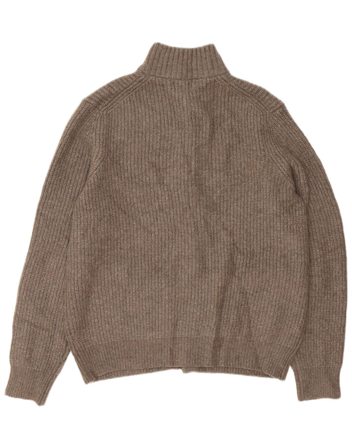 Marks & Spencer Mens Cardigan Sweater Large Brown Flecked Wool