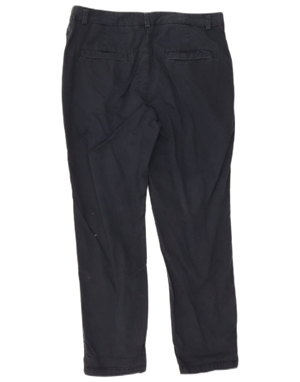 Marks & Spencer Womens Chino Trousers UK 12 Medium W32 L26 Navy Blue