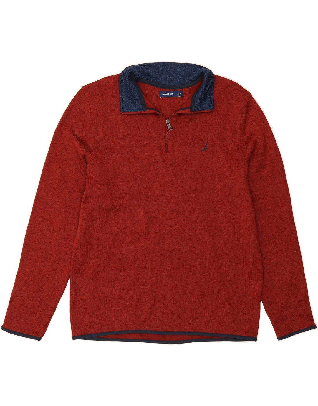 NAUTICA Mens Zip Neck Sweatshirt Jumper XL Red Polyester Vintage Nautica and Second-Hand Nautica from Messina Hembry 