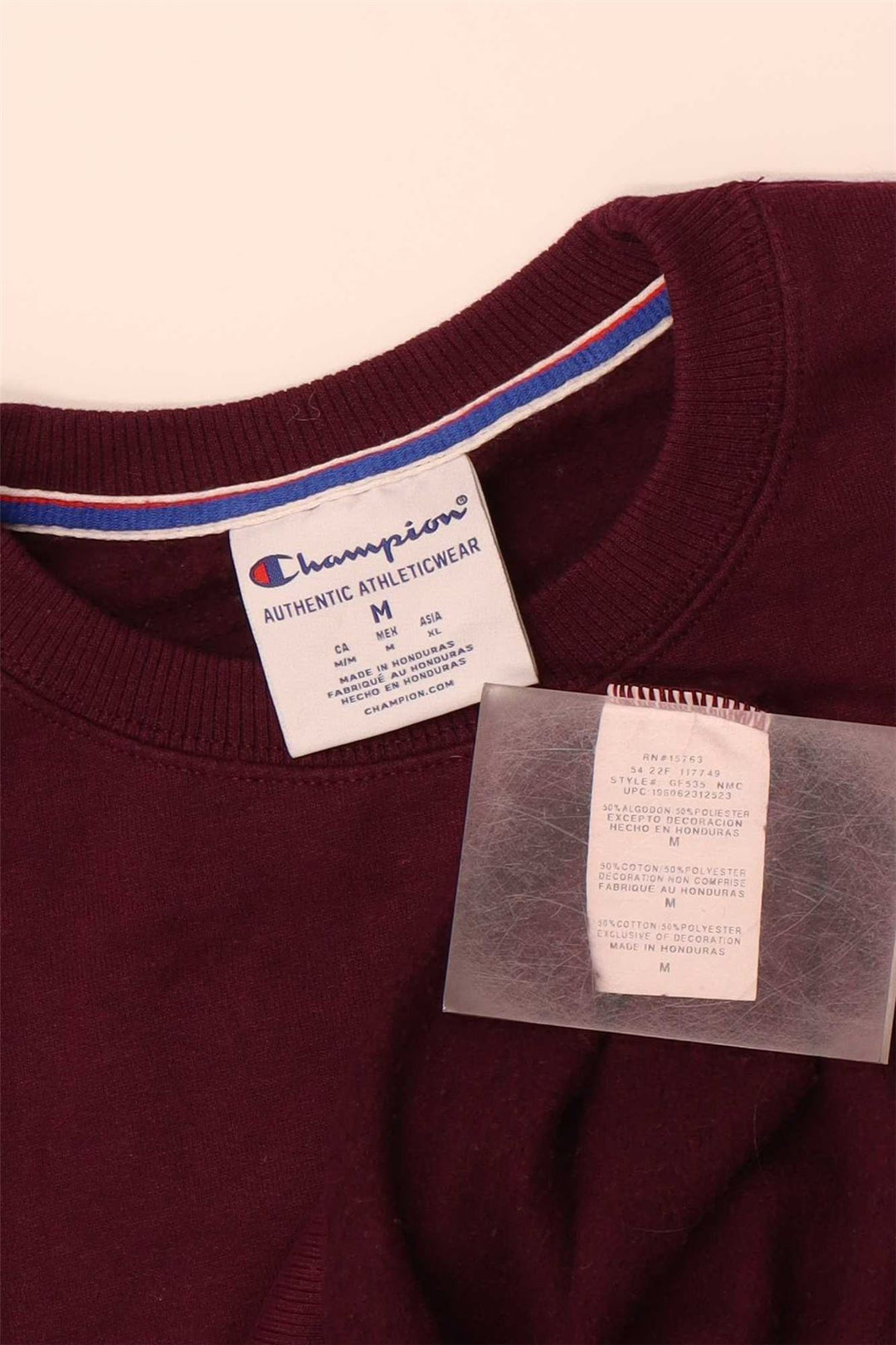 CHAMPION Womens Sweatshirt Jumper UK 14 Medium Maroon Cotton