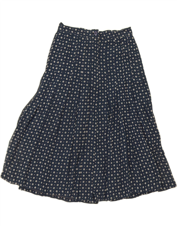 MABB Womens Abstract Pattern A-Line Skirt UK 12 Medium W28  Navy Blue Vintage mabb and Second-Hand mabb from Messina Hembry 