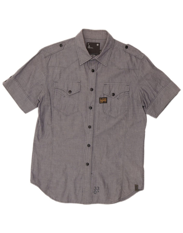 G-Star Chemise militaire à manches courtes homme gris moyen coton