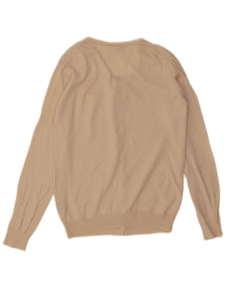 Lacoste Womens Cardigan Sweater Size 42 Large Beige New Wool