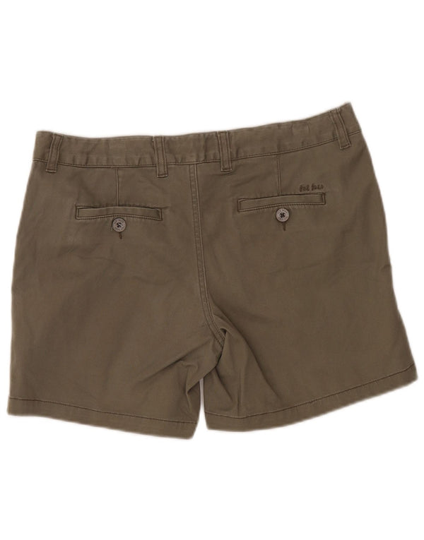 Fat Face Dame Chino Shorts UK 12 Medium W34 Khaki Cotton