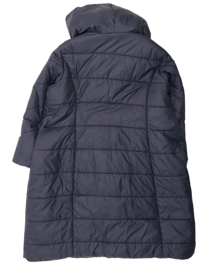Monsoon Womens Hooded Oversized Padded Coat UK 22 2XL Navy Blue Polyester