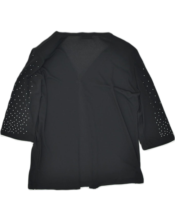 VINTAGE Womens Cardigan Top IT 48 XL Black Viscose | Vintage | Thrift | Second-Hand | Used Clothing | Messina Hembry 