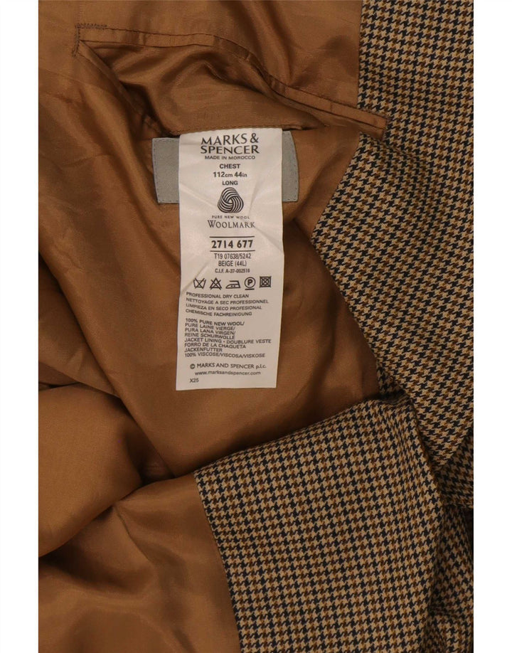 Jachetă pentru bărbați Marks & Spencer, lungă cu 2 nasturi, UK 44 XL, bej, picioare de găină