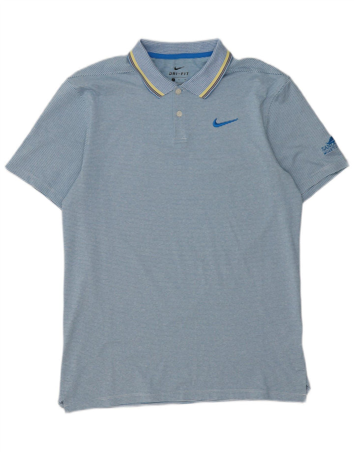 Nike Homme Dri Fit Polo Petit Bleu Rayé Polyester