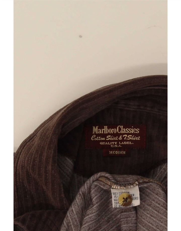 Marlboro Classics Mens Corduroy Pullover Shirt Medium Brown Cotton