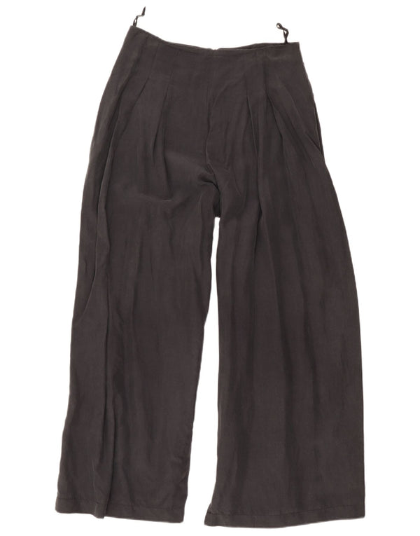 Damskie, przycięte spodnie w stylu vintage UK 12 Medium W30 L26 Szary jedwab