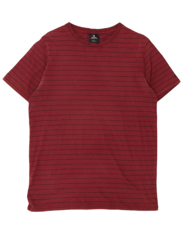 Rip Curl Herren T-Shirt Top Medium Burgundy gestreift