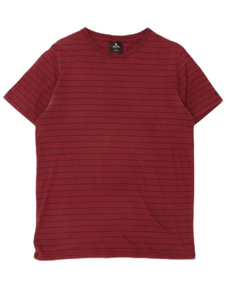 Rip Curl Herren T-Shirt Top Medium Burgundy gestreift