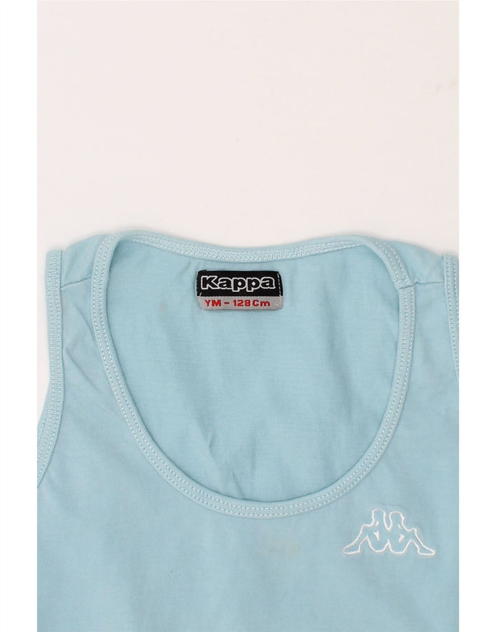 KAPPA Girls Vest Top 7-8 Years Medium Blue Cotton Vintage Kappa and Second-Hand Kappa from Messina Hembry 