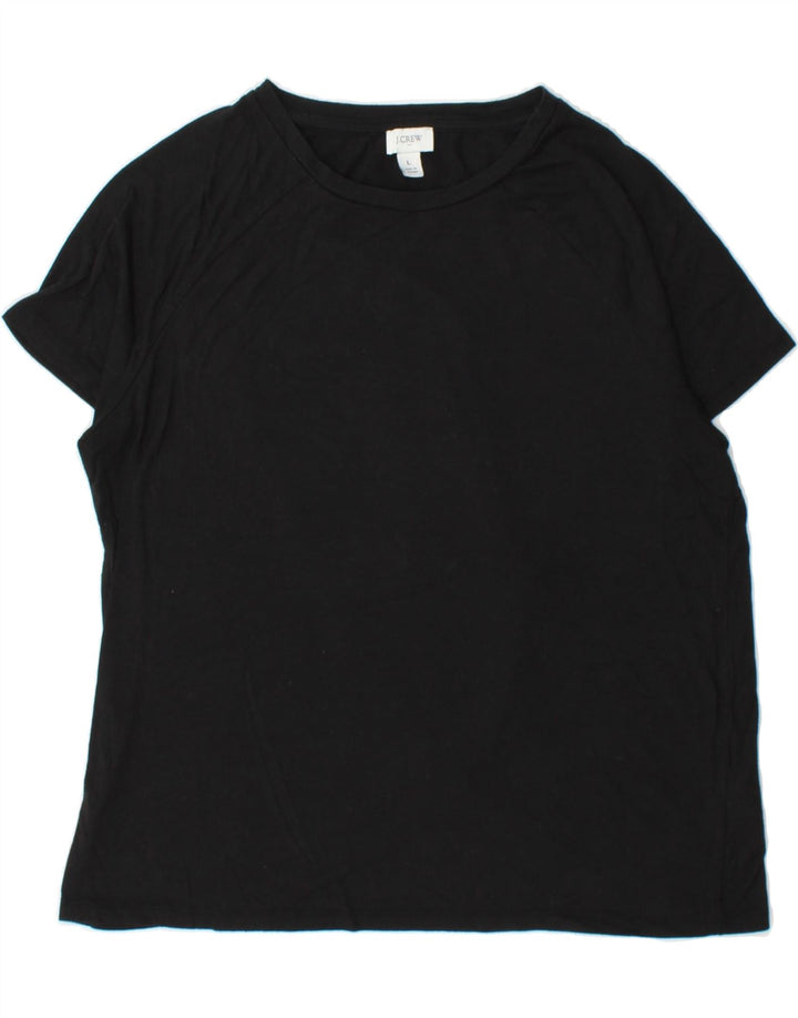 J. CREW Womens T-Shirt Top UK 16 Large Black Polyester Vintage J. Crew and Second-Hand J. Crew from Messina Hembry 