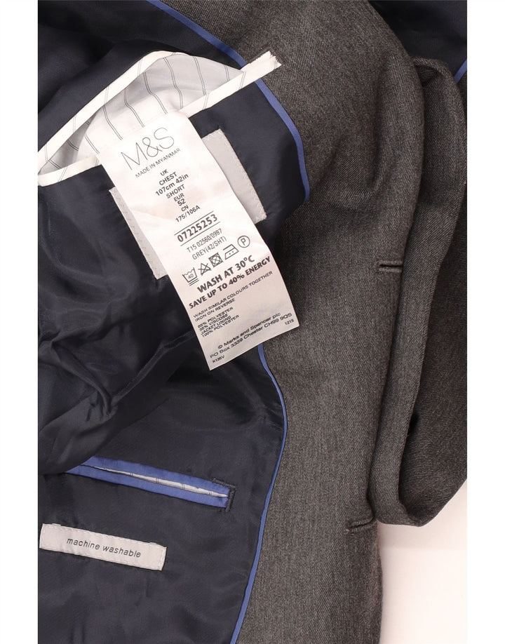 Marks & Spencer Herre 2-knaps blazerjakke IT 42 XL Grå polyester