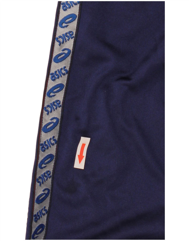 Asics Mens Graphic Tracksuit Top Jacket XL Navy Blue Colourblock