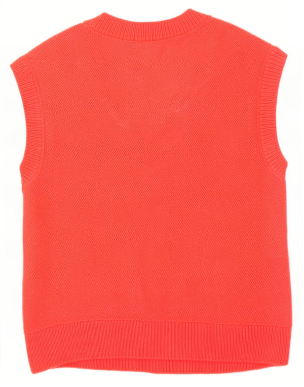 Marks & Spencer Womens Vest Tank Top UK 14 Medium Orange Acrylic