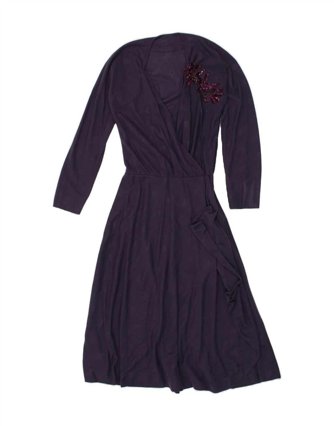 VINTAGE Womens Maxi A-Line Dress UK 8 Small Navy Blue Floral | Vintage Vintage | Thrift | Second-Hand Vintage | Used Clothing | Messina Hembry 