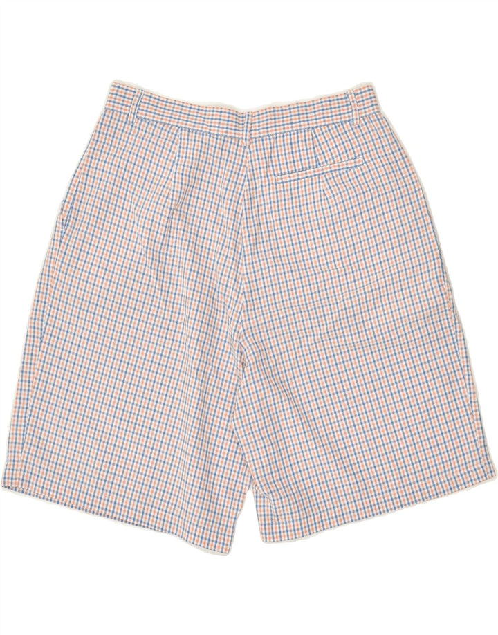 CONTE OF FLORENCE Womens Chino Shorts IT 46 Large W30 Blue Check Polyester | Vintage Conte of Florence | Thrift | Second-Hand Conte of Florence | Used Clothing | Messina Hembry 