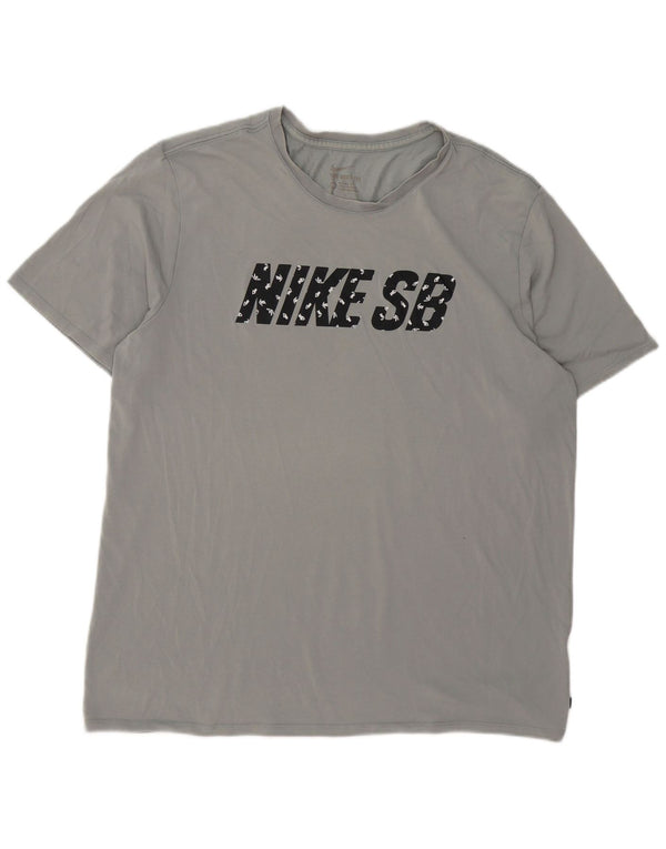 Nike Mens Athletic Cut Graphic T-Shirt Top 2XL Grey Flecked
