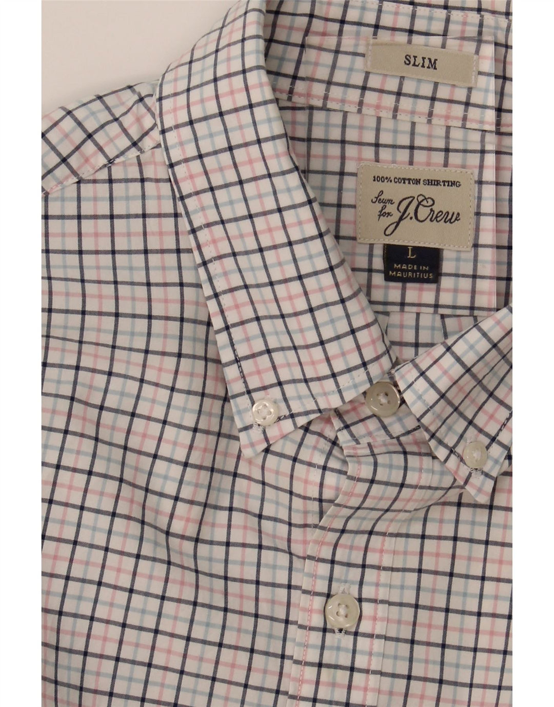 J. CREW Mens Slim Shirt Large Multicoloured Check Cotton Vintage J. Crew and Second-Hand J. Crew from Messina Hembry 