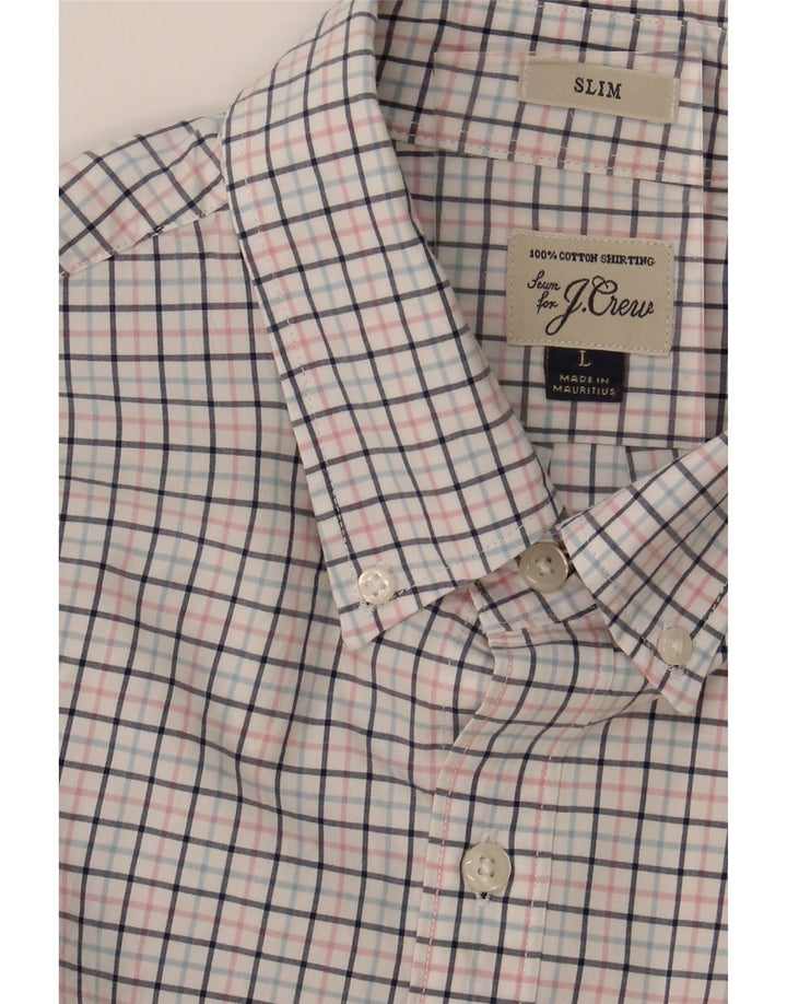 J. CREW Mens Slim Shirt Large Multicoloured Check Cotton Vintage J. Crew and Second-Hand J. Crew from Messina Hembry 