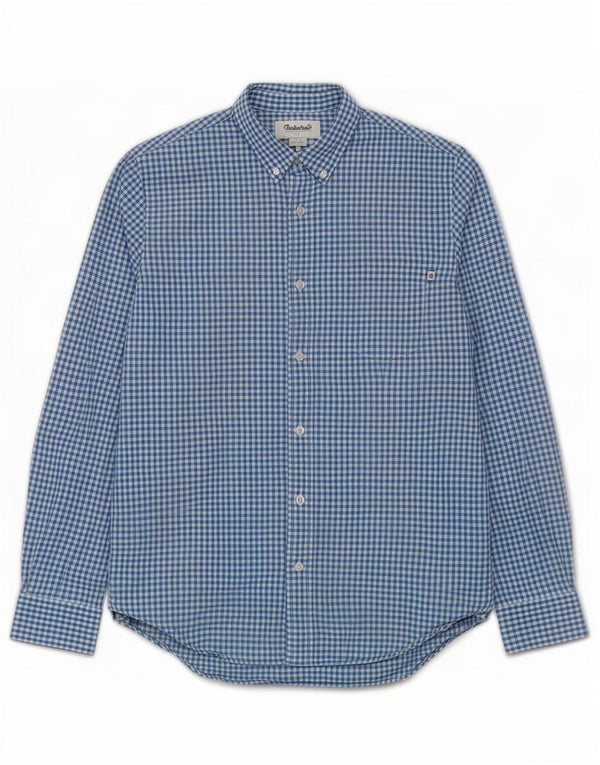 Timberland Mens Regular Fit Shirt Medium Blue Check Cotton