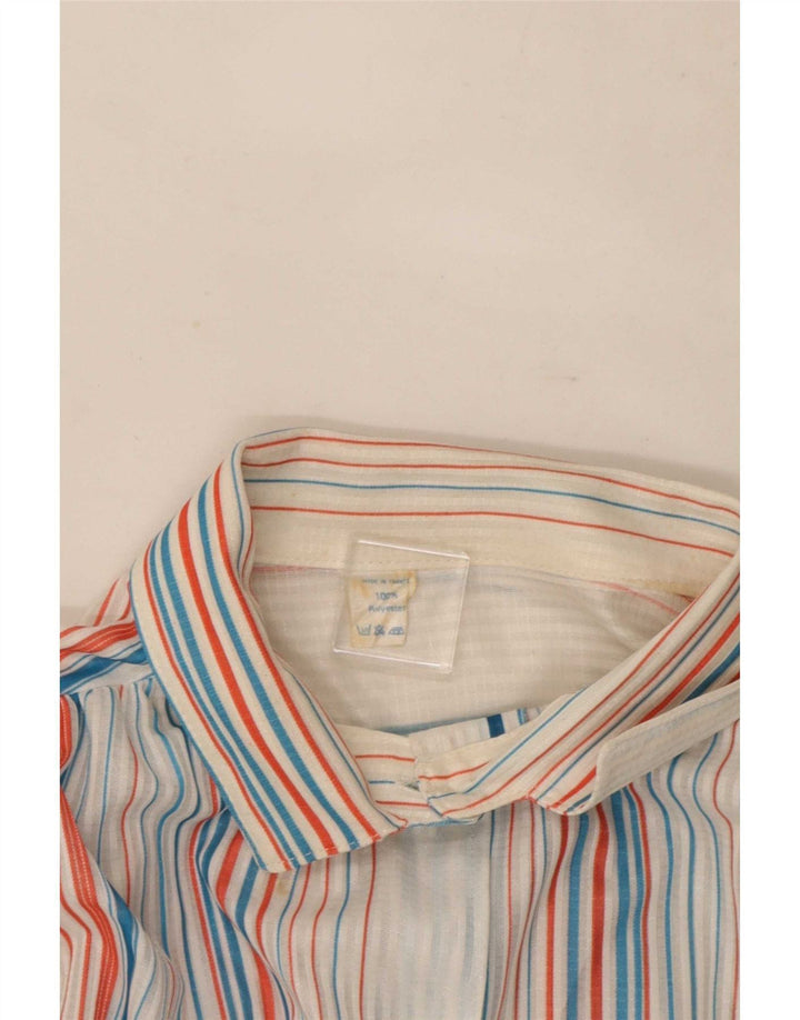 Vintage Womens Shirt Blouse UK 16 Large Multicoloured Striped Polyester