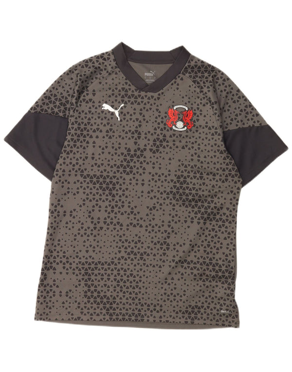 Puma Mens Leyton Orient F.C. T-Shirt Top Large Grey Geometric Polyester