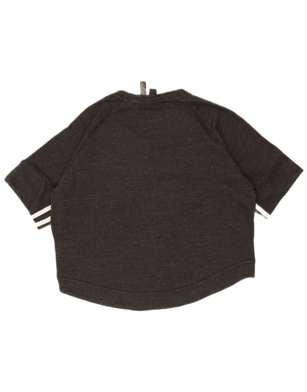 Pulover crop Adidas pentru femei UK 12/14 Medium Black Flecked