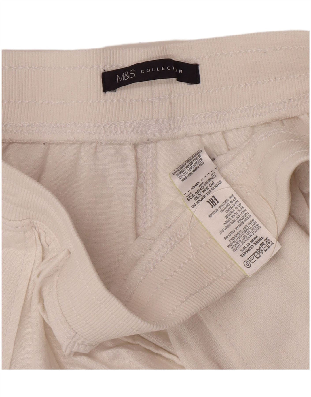 Marks & Spencer Damen Chinoshorts UK 12 Medium W30 Weißes Leinen
