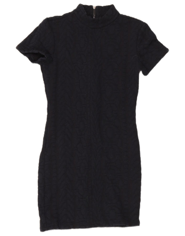 Topshop Womens Short Sleeves Jumper Dress UK 10 Small  Black Polyester