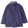 DIADORA Womens Reversible Windbreaker Jacket UK 14 Medium Navy Blue