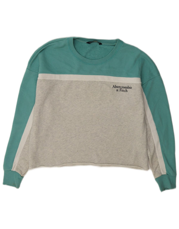 Abercrombie & Fitch Womens Sweatshirt Jumper UK 10 Small Grey Colourblock