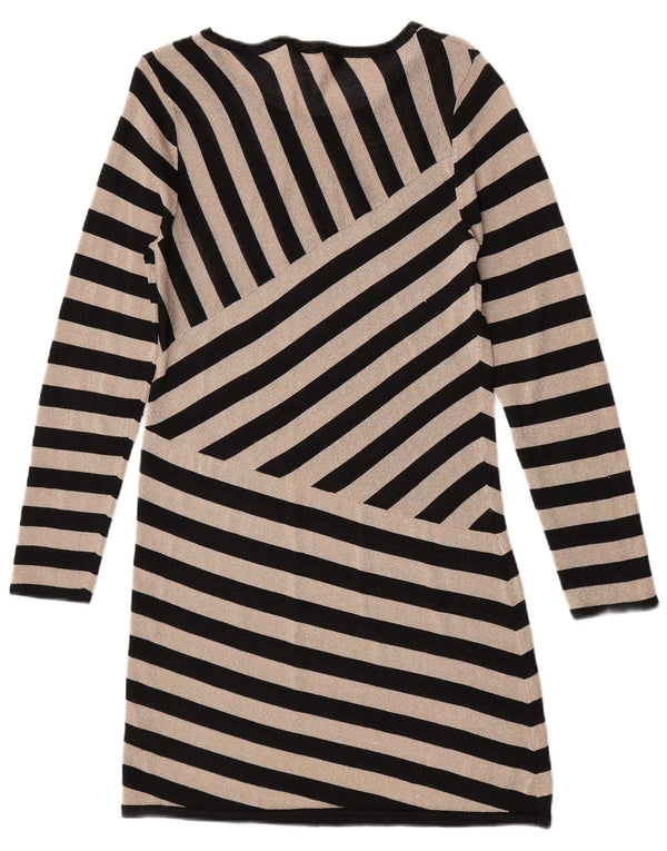 Oasis Robe pull transparente pour femme UK 44 Large Noir Rayé