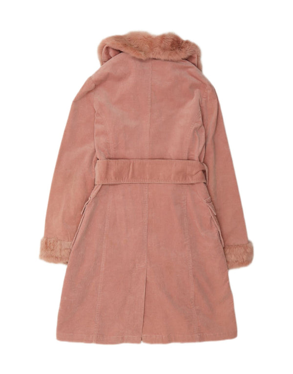Vintage fløjlsfrakke til kvinder UK 10 Small Pink Bomuld