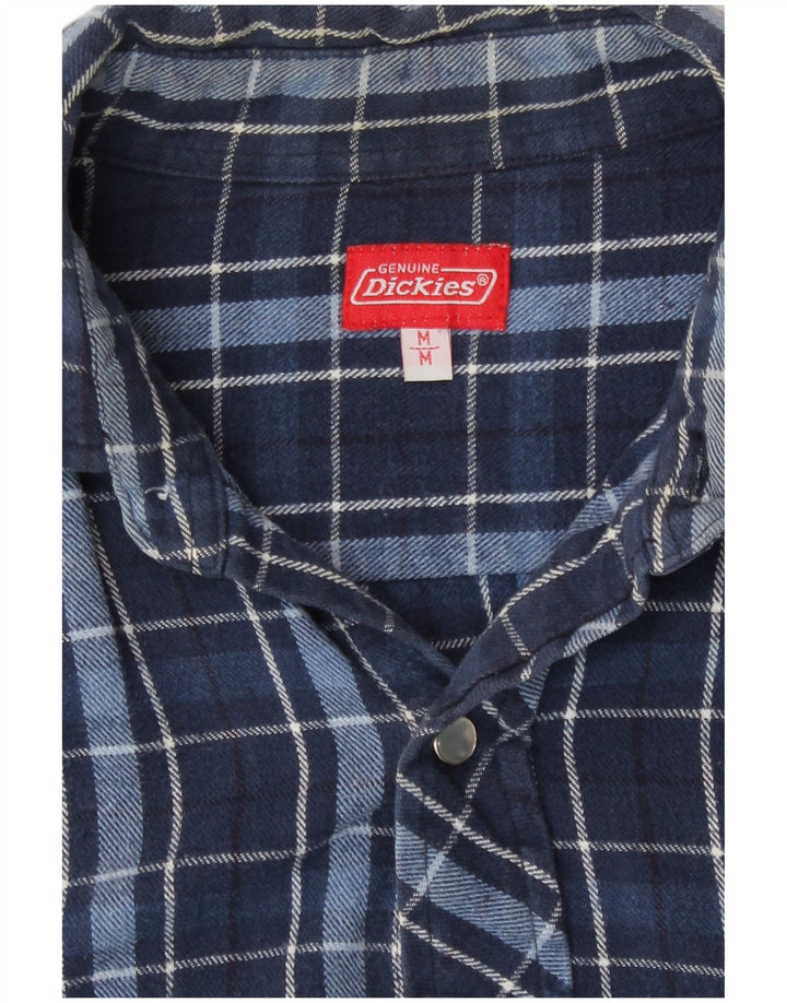 Dickies Mens Flannel Shirt Medium Navy Blue Check