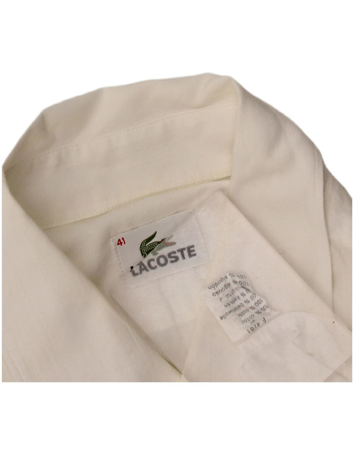 Lacoste Chemise à manches courtes pour homme Taille 41 Grand coton blanc