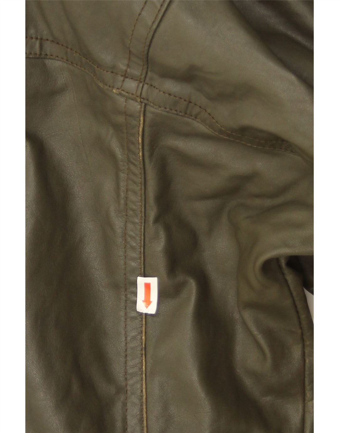 Giacca in pelle vintage da uomo IT 50 grande in pelle kaki